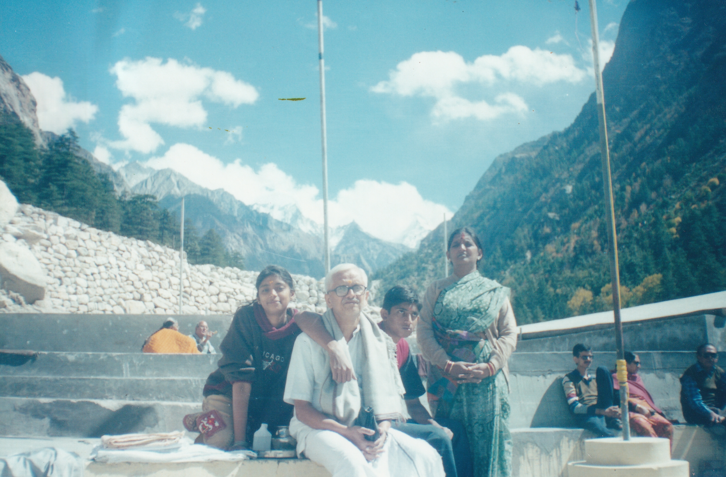 with Dodda mava, my sister and mother at Kedarnath in 2002